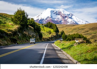 Road To The Chimborazo Volcano In Ecuador