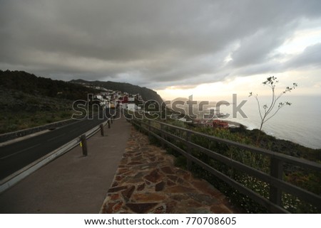 Road to the city in Canary Islands