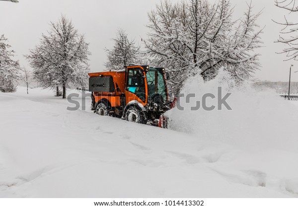 Road cleaning after huge\
snowfall