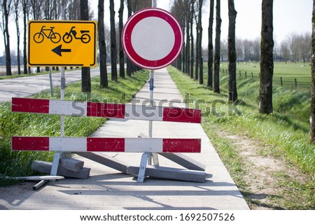 Similar – Image, Stock Photo road block Roadblock