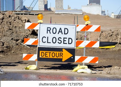 Road Closed Detour Sign