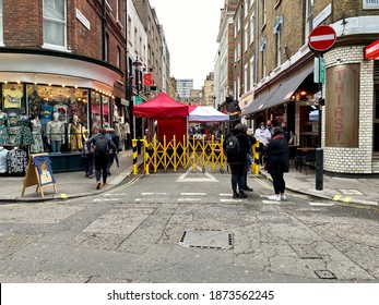 Road Closed For Outdoors Dining In Soho London December 2020