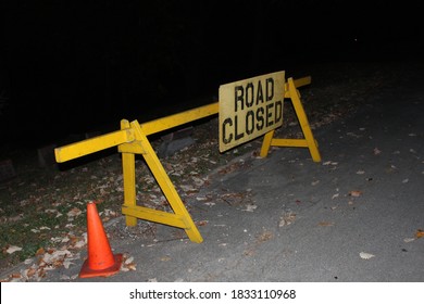 Road Closed Saw Horse Plus Orange Cone