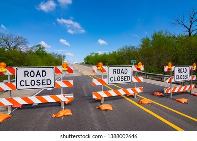 Selective Focus Image Road Closed Sign Stock Photo (Edit Now) 1396886546