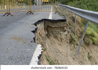 Road Collapse due to erosion - Shutterstock ID 782864152