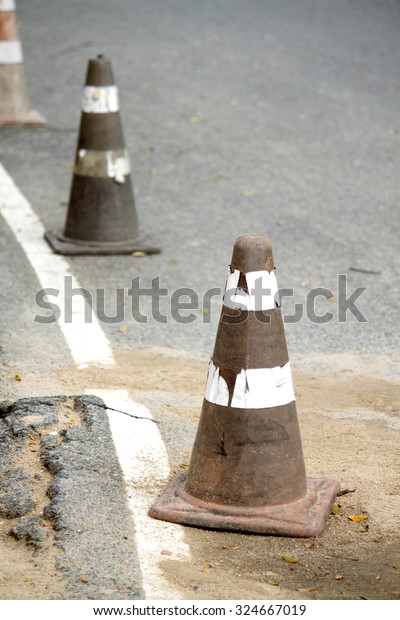 A road\
cone
