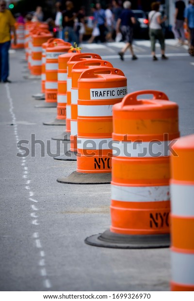 Road cone on the\
asphalt