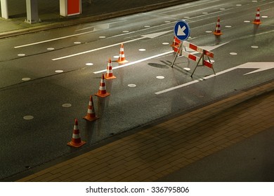 Road Construction With Detour Sign