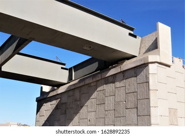 Road Construction, Florida. Construction Of An Elevated Highway Connecting South Tampa With The Suburbs To Alleviate Traffic Congestion. 