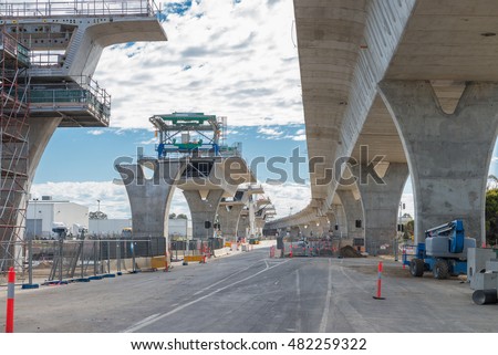 road currently under construction at several levels to increase traffic Foto stock © 