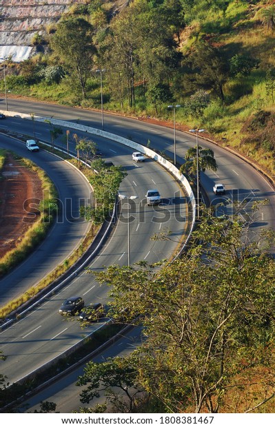 Road curve seen from above\
