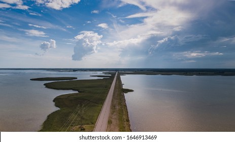 Road Dam From Muhu Island To Saaremaa, Estonia