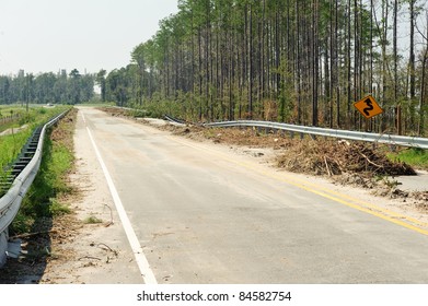 Road Damaged By Hurricane Irene