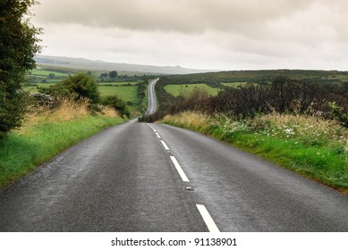 Road In Dartmoor In Cornwall In Great Britain