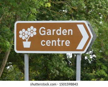 Road Direction Sign To Garden Centre In The UK