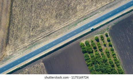 road from the drone