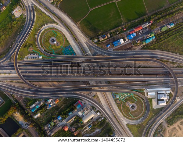 Road of Expressway top view, Road traffic\
an important\
infrastructure