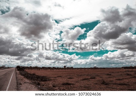 Road in farway with winter sky