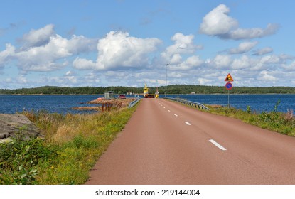 Road To Ferry. Aland Islands, Finland