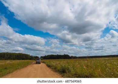 The road in the fields