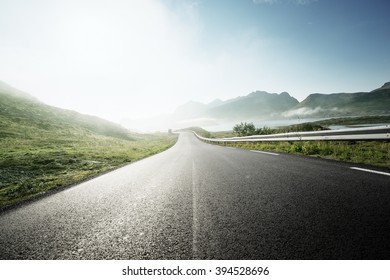 Road And Fog, Lofoten Island, Norway