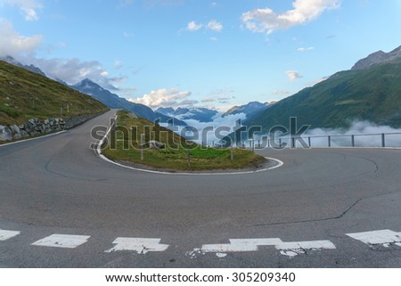 Similar – Image, Stock Photo Furka Pass, Swiss, road