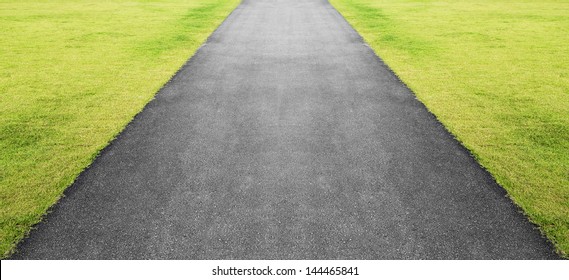 Road And Green Grass Background