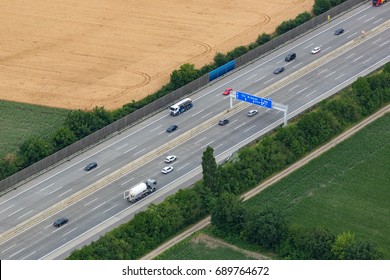 Road Highway Autobahn Austria Traffic Transport Transportation Landscape Field Fields Aerial Photography