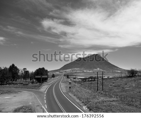 road, highway black and white photo