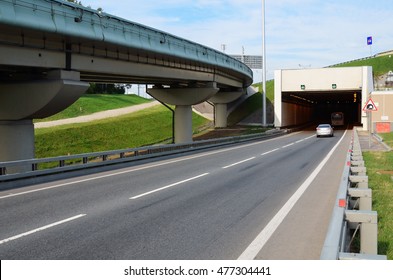 road, highway overpass and tunnel