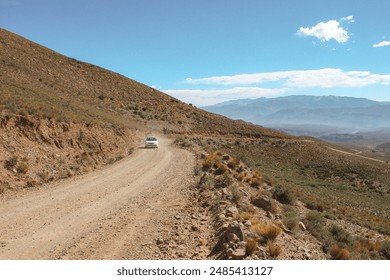 Road to the Hornocal hills in Huamahuaca, Jujuy Argentina. It is a dirt route at more than 3000 meters above sea level that culminates in some impressive colorful mountains. - Powered by Shutterstock