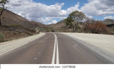 A road into the australian desert near Port Augusta  South Australia 