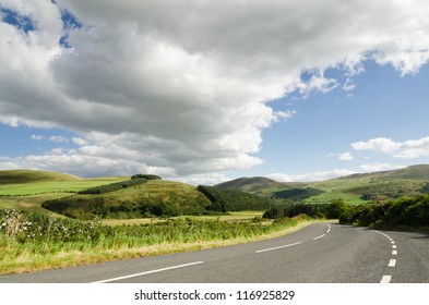 Road Into Cheviot Hills / The Rolling Hills Of Northumberland National Park
