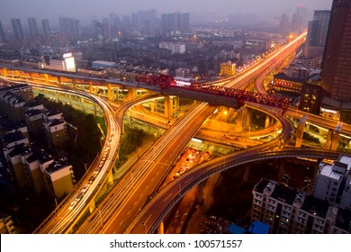 A Road Junction At Evening In Changsha ,china