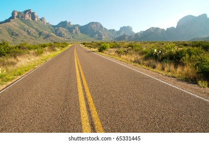 Road Leading Into The Chisos Mountains