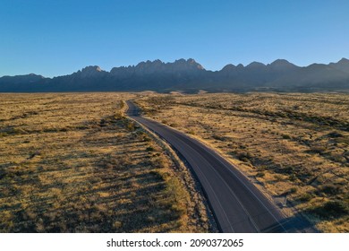 Road Leading To Organ Mountains In New Mexico