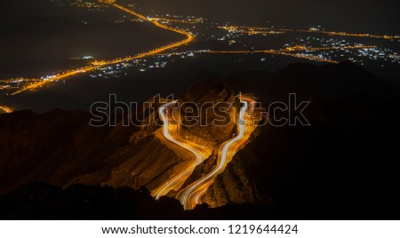 road light painting taif saudiarabia