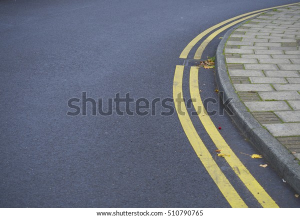 Road marking double yellow
lines