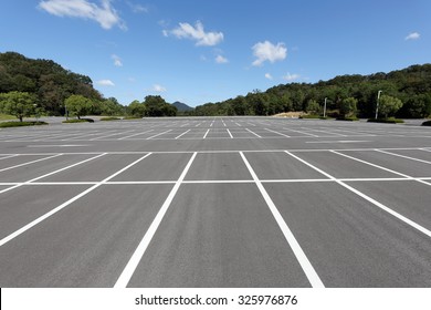 Road marking on the asphalted parking place 