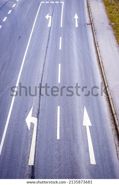 road marking at a\
street
