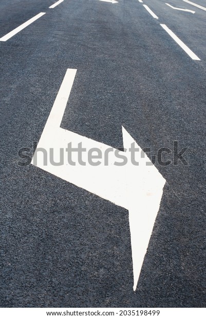 Road markings.\
Asphalt road. New asphalt.\
