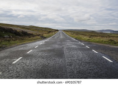 road with marks in the highlands