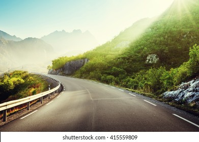 Road And Mist, Lofoten Islands, Norway