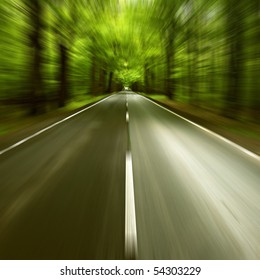  	Road In Motion Blur