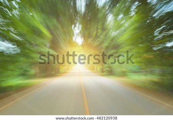 Road\
in motion blur light concept faster to goal\
success