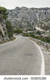 Road in the mountain. Dramatic scene