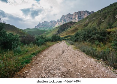 
Road To The Mountains . Foothills . Mountain Landscape