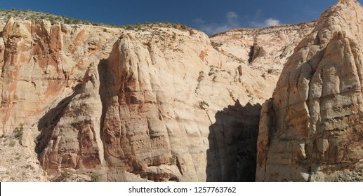 Road And Mountains Of Zion National Park, Aerial View.