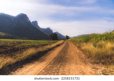 road to the mountains.road in countryside with beautiful sky. - Shutterstock ID 2258151731