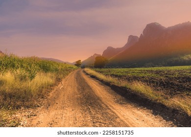 road to the mountains.road in countryside with beautiful sky. - Shutterstock ID 2258151735